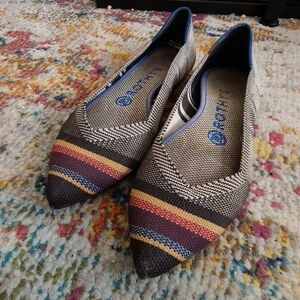 Rothy's Brown and Yellow Striped Flats